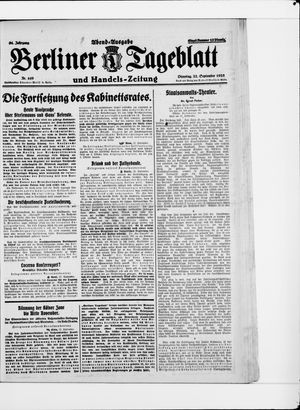 Berliner Tageblatt und Handels-Zeitung vom 22.09.1925