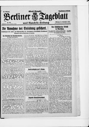 Berliner Tageblatt und Handels-Zeitung vom 23.09.1925