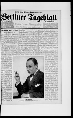 Berliner Tageblatt und Handels-Zeitung vom 24.09.1925