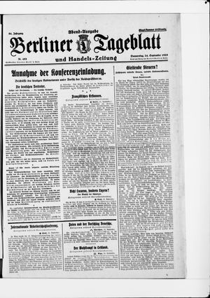 Berliner Tageblatt und Handels-Zeitung on Sep 24, 1925