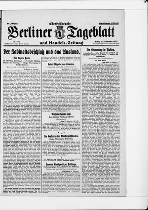 Berliner Tageblatt und Handels-Zeitung vom 25.09.1925