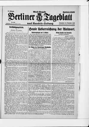 Berliner Tageblatt und Handels-Zeitung vom 26.09.1925