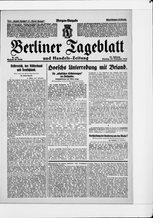 Berliner Tageblatt und Handels-Zeitung vom 29.09.1925