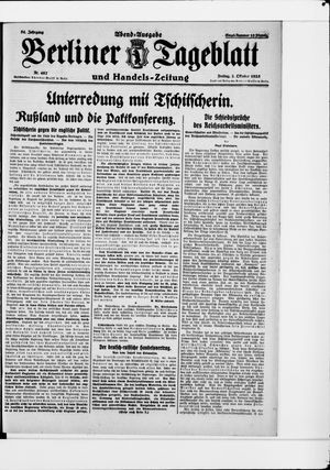 Berliner Tageblatt und Handels-Zeitung vom 02.10.1925