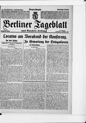 Berliner Tageblatt und Handels-Zeitung on Oct 3, 1925