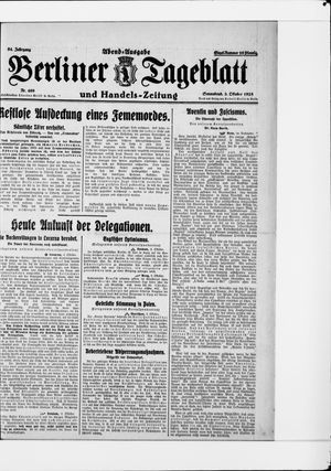 Berliner Tageblatt und Handels-Zeitung vom 03.10.1925