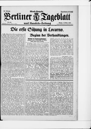 Berliner Tageblatt und Handels-Zeitung on Oct 5, 1925