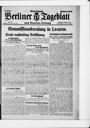 Berliner Tageblatt und Handels-Zeitung vom 06.10.1925