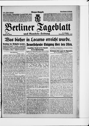 Berliner Tageblatt und Handels-Zeitung vom 08.10.1925