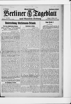 Berliner Tageblatt und Handels-Zeitung vom 09.10.1925