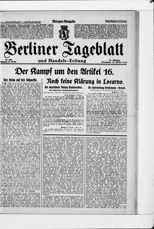 Berliner Tageblatt und Handels-Zeitung vom 10.10.1925
