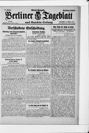 Berliner Tageblatt und Handels-Zeitung vom 10.10.1925