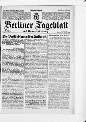 Berliner Tageblatt und Handels-Zeitung vom 13.10.1925