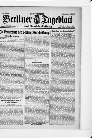 Berliner Tageblatt und Handels-Zeitung vom 14.10.1925