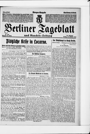 Berliner Tageblatt und Handels-Zeitung vom 16.10.1925