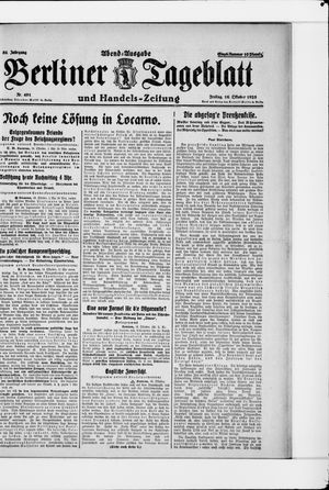 Berliner Tageblatt und Handels-Zeitung vom 16.10.1925