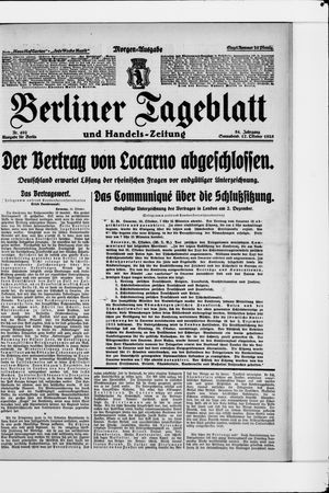 Berliner Tageblatt und Handels-Zeitung vom 17.10.1925