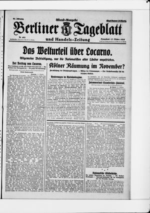 Berliner Tageblatt und Handels-Zeitung vom 17.10.1925