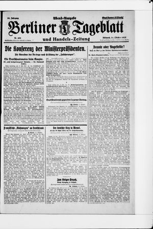 Berliner Tageblatt und Handels-Zeitung on Oct 21, 1925