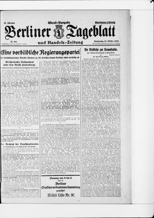 Berliner Tageblatt und Handels-Zeitung vom 22.10.1925