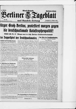 Berliner Tageblatt und Handels-Zeitung vom 24.10.1925