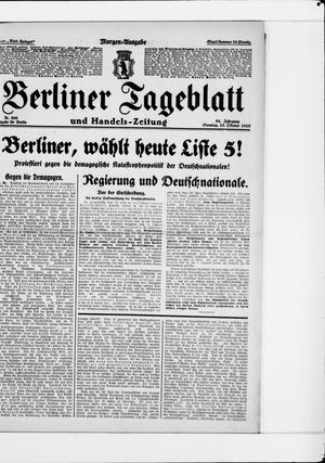 Berliner Tageblatt und Handels-Zeitung vom 25.10.1925