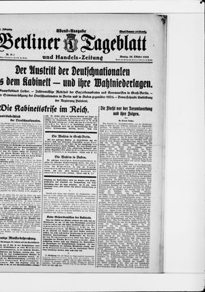 Berliner Tageblatt und Handels-Zeitung vom 26.10.1925