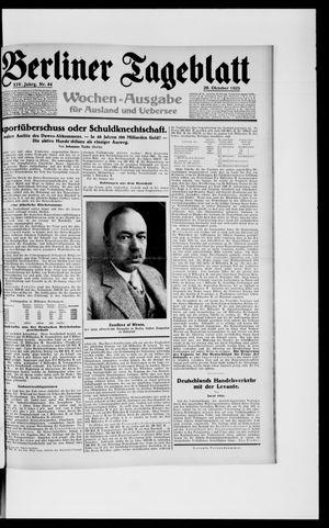 Berliner Tageblatt und Handels-Zeitung vom 29.10.1925