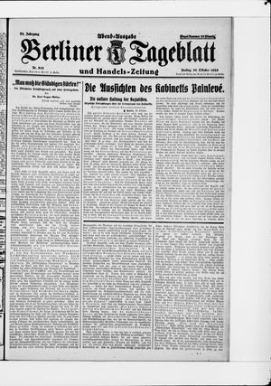 Berliner Tageblatt und Handels-Zeitung vom 30.10.1925