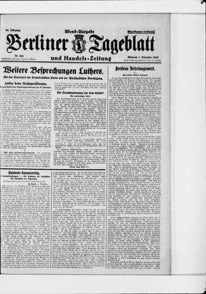 Berliner Tageblatt und Handels-Zeitung on Nov 4, 1925