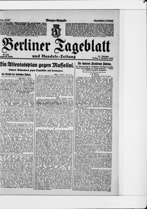 Berliner Tageblatt und Handels-Zeitung vom 06.11.1925