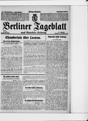 Berliner Tageblatt und Handels-Zeitung vom 10.11.1925