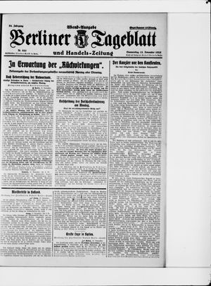 Berliner Tageblatt und Handels-Zeitung vom 12.11.1925