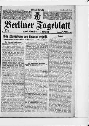 Berliner Tageblatt und Handels-Zeitung vom 14.11.1925