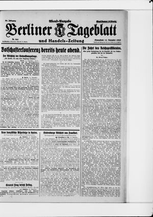 Berliner Tageblatt und Handels-Zeitung vom 14.11.1925