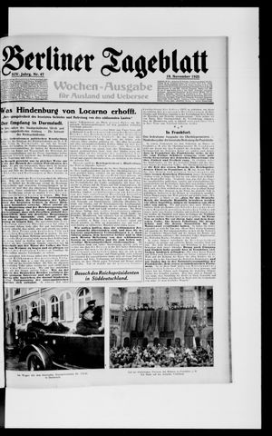 Berliner Tageblatt und Handels-Zeitung vom 19.11.1925