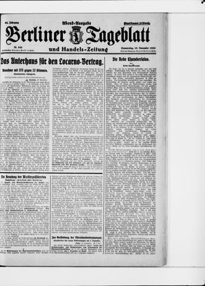 Berliner Tageblatt und Handels-Zeitung on Nov 19, 1925