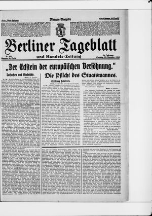 Berliner Tageblatt und Handels-Zeitung vom 22.11.1925