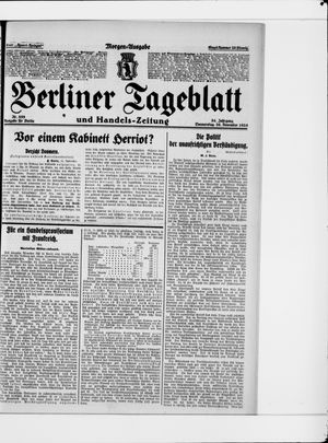 Berliner Tageblatt und Handels-Zeitung vom 26.11.1925