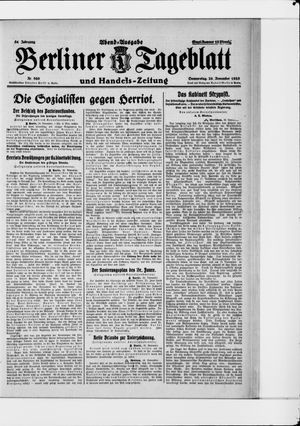 Berliner Tageblatt und Handels-Zeitung vom 26.11.1925