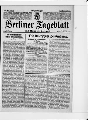 Berliner Tageblatt und Handels-Zeitung vom 29.11.1925