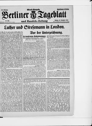 Berliner Tageblatt und Handels-Zeitung vom 30.11.1925