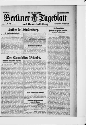 Berliner Tageblatt und Handels-Zeitung on Dec 5, 1925