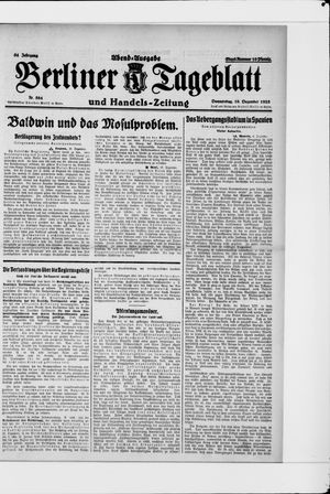 Berliner Tageblatt und Handels-Zeitung vom 10.12.1925