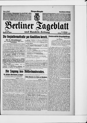 Berliner Tageblatt und Handels-Zeitung vom 11.12.1925