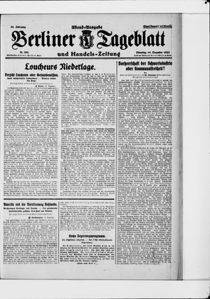Berliner Tageblatt und Handels-Zeitung vom 15.12.1925