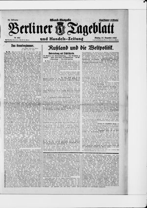 Berliner Tageblatt und Handels-Zeitung vom 21.12.1925