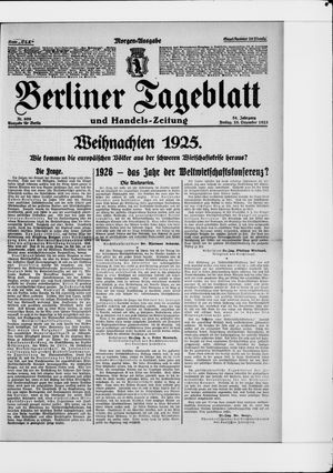 Berliner Tageblatt und Handels-Zeitung vom 25.12.1925