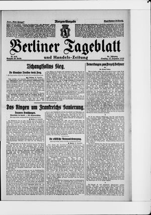 Berliner Tageblatt und Handels-Zeitung vom 27.12.1925