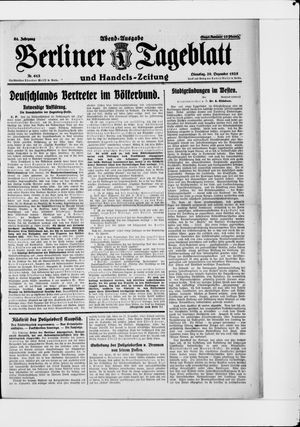 Berliner Tageblatt und Handels-Zeitung vom 29.12.1925